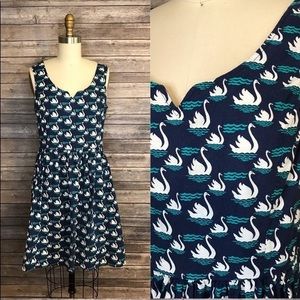 4x Modcloth Navy Swans dress